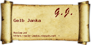Gelb Janka névjegykártya